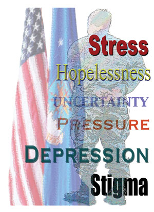 Illustration of Stress, Hopelessness, Uncertainty, Pressure, Depression and Stigma