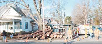 Log Truck crash scene