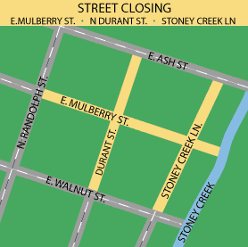 Street closings map