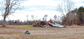 Barn destroyed