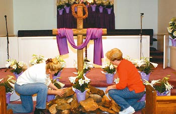 Easter preparations at Falling Creek Baptist Church