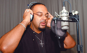 Christian singer D. J. Coles in the studio Coles