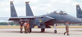 SJAFB F-15E preparing for takeoff