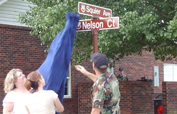 Road sign unveiling
