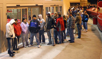 Shoppers lined up at Target